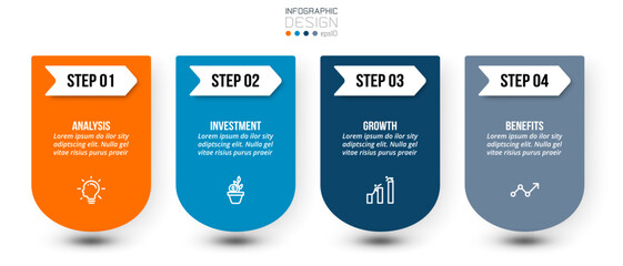 Obraz premium Infographic template business concept with step.