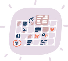 Vector illustration of Yearly Wall Calendar Planner Template for 2022 Year.