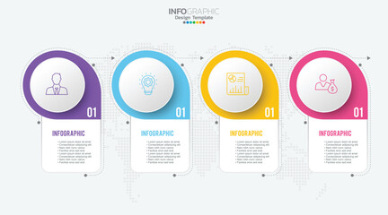 Target with Four steps to your goal infographic template for web, business, presentations.