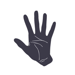 Silhouette of an open hand showing 
