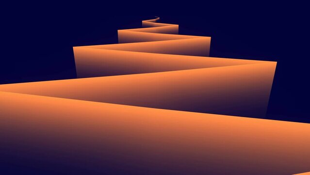 Moving zigzag pattern, with a trendy gradient. 3d rendering loop animation 4K