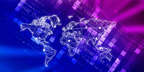 2d illustration world map abstract background