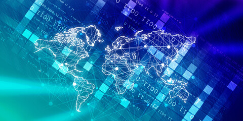 2d illustration world map abstract background