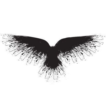 recommend clip art: Black blots raven horizontal silhouette
