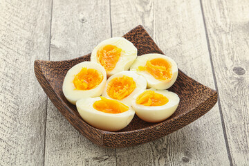 Boiled chicken egg for breakfast