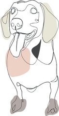 illustration of the dog, drawing on a white background