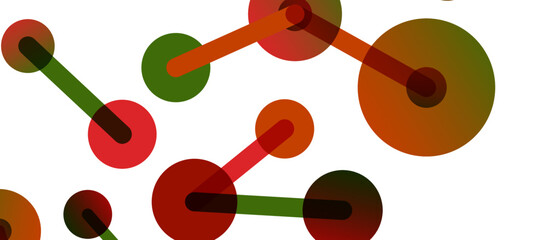 Abstract background. Round dots connected by lines. Trendy techno business template for wallpaper, banner, background or landing