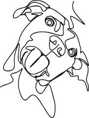dog head, illustration, vector on white background. 