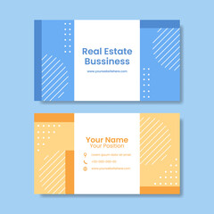 Real estate Card Horizontal Template Flat Cartoon Background Vector Illustration