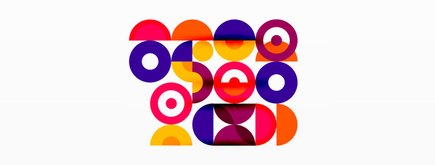 Colorful circle abstract background. Minimal geometric template for wallpaper, banner, presentation