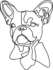 dog head, illustration, vector on white background. 