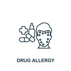 Drug Allergy icon. Monochrome simple Allergy icon for templates, web design and infographics