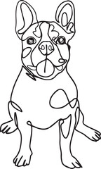 dog head, illustration, vector on white background. 