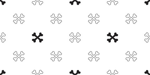 crossbones seamless pattern dog bone pirate footprint french bulldog puppy vector pet cartoon skeleton halloween ghost repeat wallpaper gift wrapping paper scarf isolated tile background doodle illust