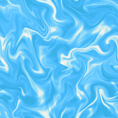 Fototapeta premium Water blue color seamless background in top view. Cartoon texture of water surface with waves and reflections, aquatic environment wallpaper, swimming pool. Illustration