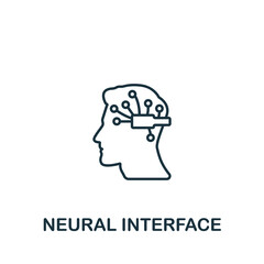 Neural Interface icon. Monochrome simple Artificial Intelligence icon for templates, web design and infographics