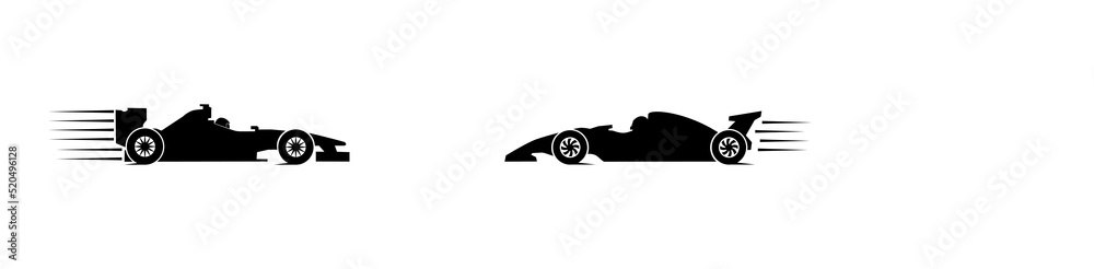 Wall mural racing car vector silhouette, face to face car