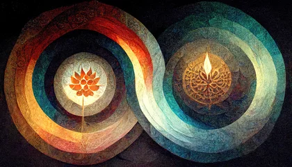 Fotobehang Mandala enlightenment concept illustration for spirituality © Robert Kneschke