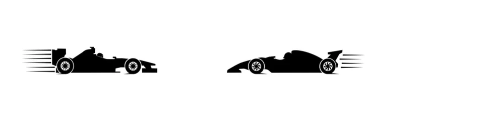 Wall murals F1 racing car vector silhouette, face to face car