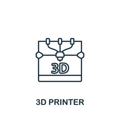 3D Printer icon. Monochrome simple Artificial Intelligence icon for templates, web design and infographics