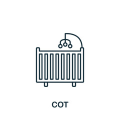 Cot icon. Monochrome simple Cot icon for templates, web design and infographics
