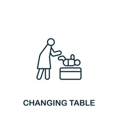 Changing Table icon. Monochrome simple Changing Table icon for templates, web design and infographics