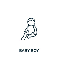 Baby Boy icon. Monochrome simple Baby Boy icon for templates, web design and infographics