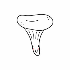 Cute mushroom. Coloring book for kids. Vector doodle illustration. Postcard decor element.