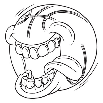 recommend clip art: Coloring illustration of cartoon crazy basketball