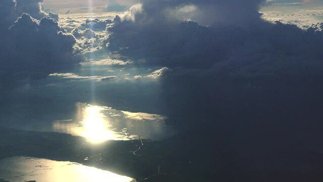 Swiss countryside around the Neuchatel and the Murten lake, aerial view
