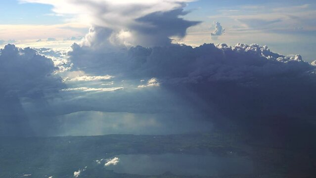 Swiss countryside around the Neuchatel and the Murten lake, aerial view