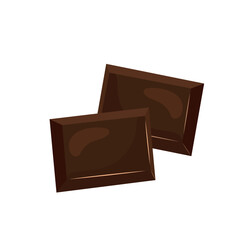 Sweet chocolate pieces isolated on white background in flat style. Vector design illustration