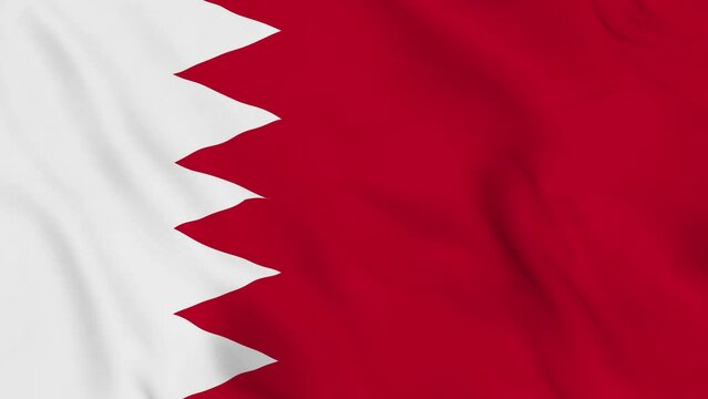 realistic Kingdom of Bahrain waving flag. smooth 4k video seemless loop 