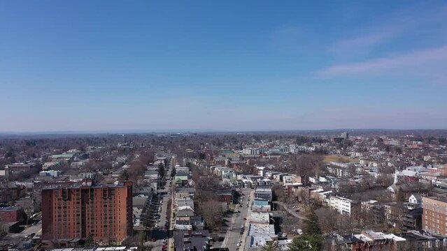 Binghamton NY rising truck over skyline