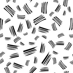 Seamless pattern with black pencil brushstrokes