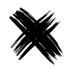 Black Hand drawn cross symbol