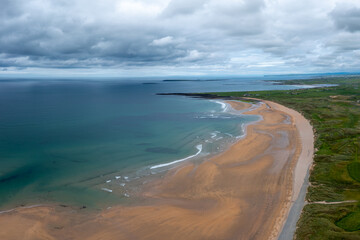 aerial view of Doughmore Bay and Beach in County Clare in western Ireland