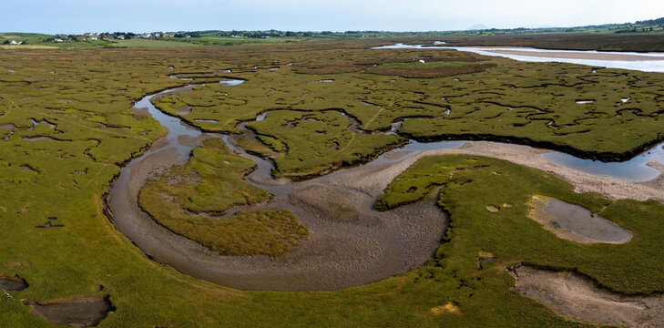 creeks and pools and rivers of the Carrowmore Lacken saltmarsh in northern County Mayo