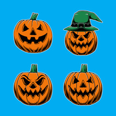 Pumpkin halloween vector design set