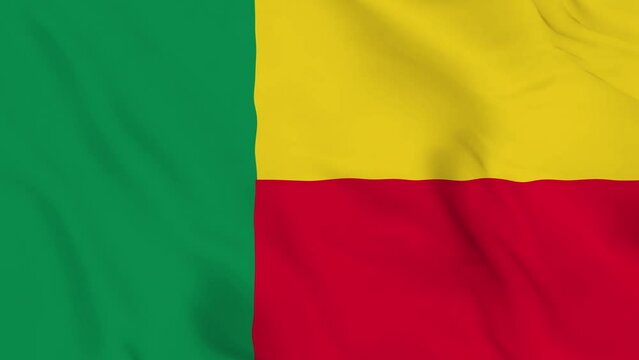 realistic Republic of Benin waving flag. smooth 4k video seemless loop 