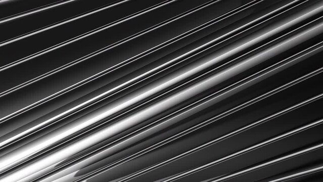 Abstract wavy moving metallic shapes animation. Metal elements forming interresting surface pattern. Seamless looping animation.