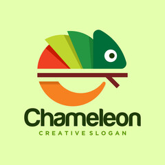 Chameleon mascot logo design vector illustration © pervector