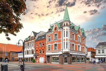 Fototapeta premium Eckernförde, Rathausmarkt Innenstadt