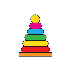 Colorful pyramid toy.Vector illustration isolated on a white background