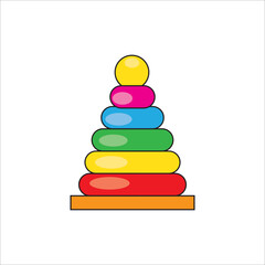 Colorful pyramid toy.Vector illustration isolated on a white background