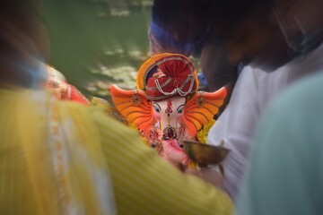 Fototapeta na wymiar FESTIVALS OF INDIA (Ganesh chaturti)