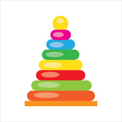 Colorful pyramid toy.Vector illustration isolated on a white background