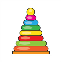 Colorful pyramid toy.Vector illustration isolated on a white background