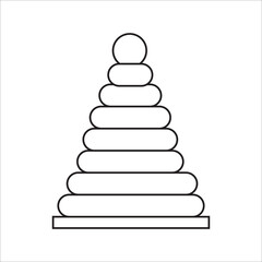 Colorful pyramid toy.Vector illustration isolated on a white background