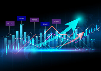 up and down stock market finance graph background